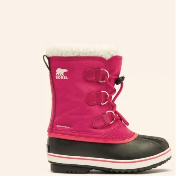 Girls Boots Sorel Yoot Pac Nylon Waterproof Rubber Soles Sherpa C… - Picture 6 of 12